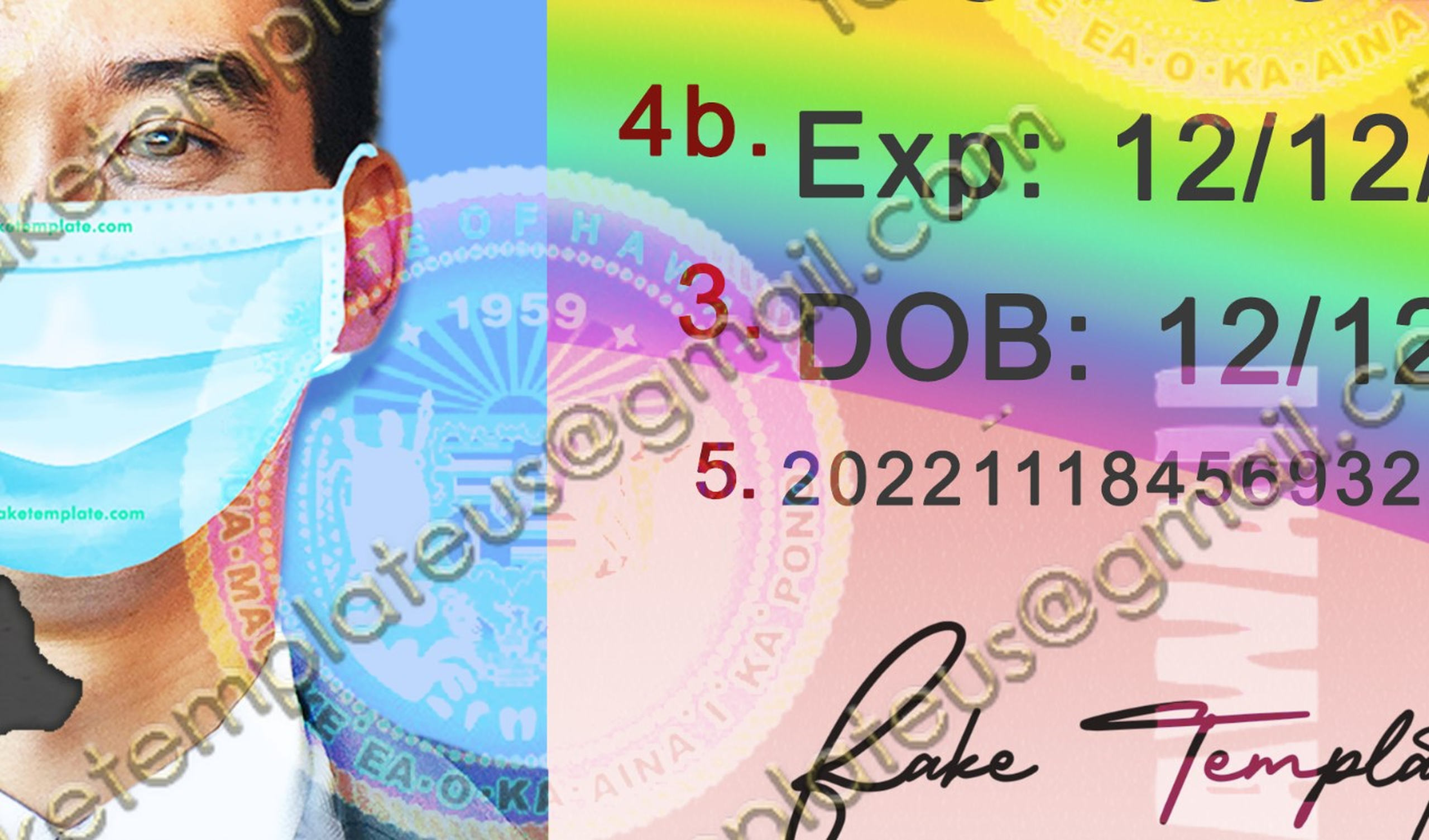 hi driver license psd