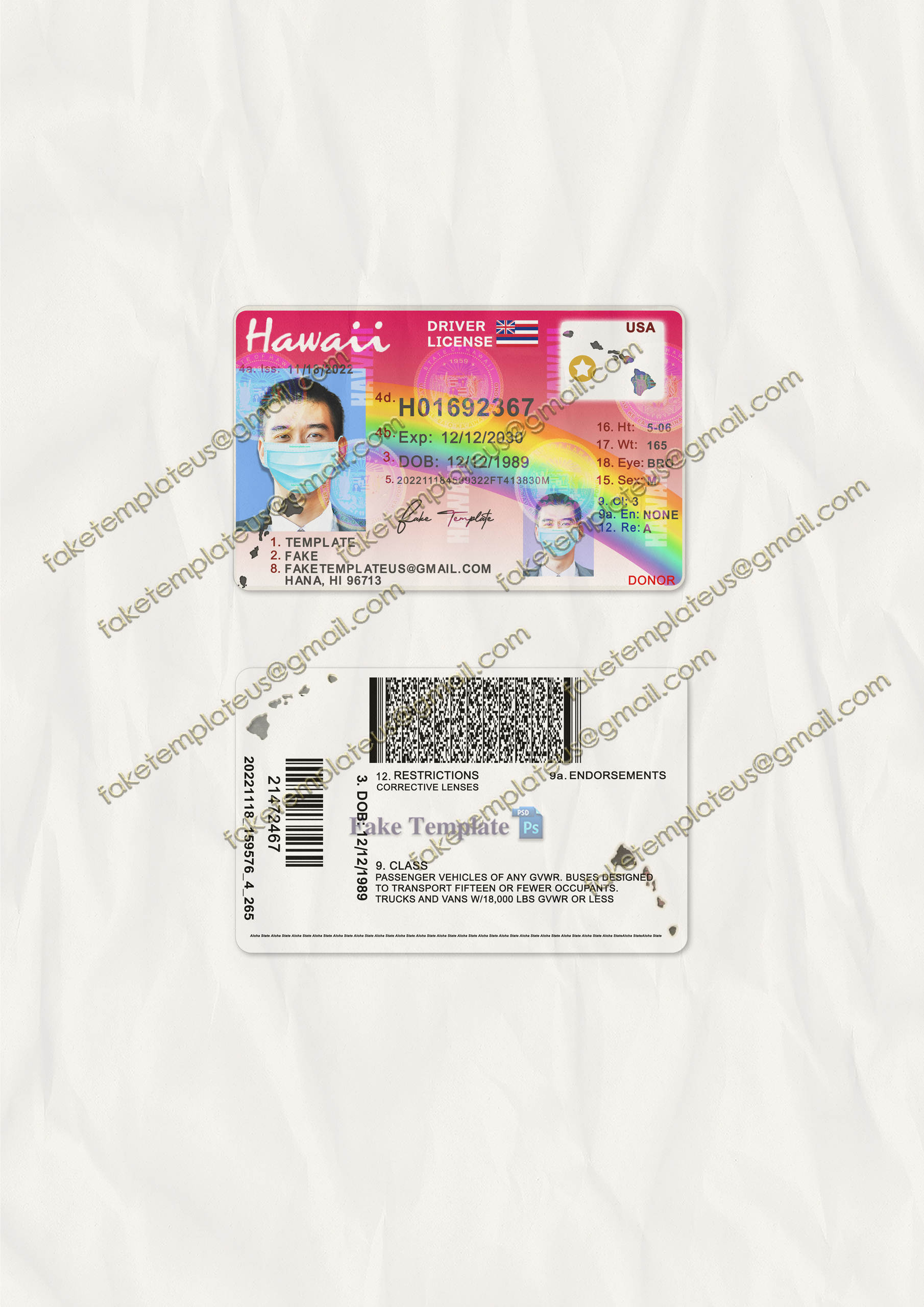 fake hawaii driver license