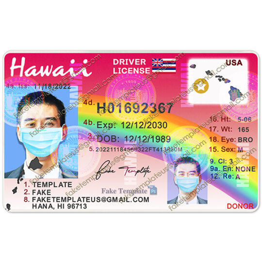 hawaii driving licence psd