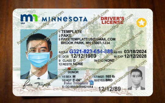 minnesota drivers license template