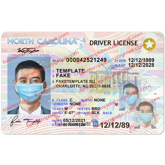 blank north carolina drivers license template