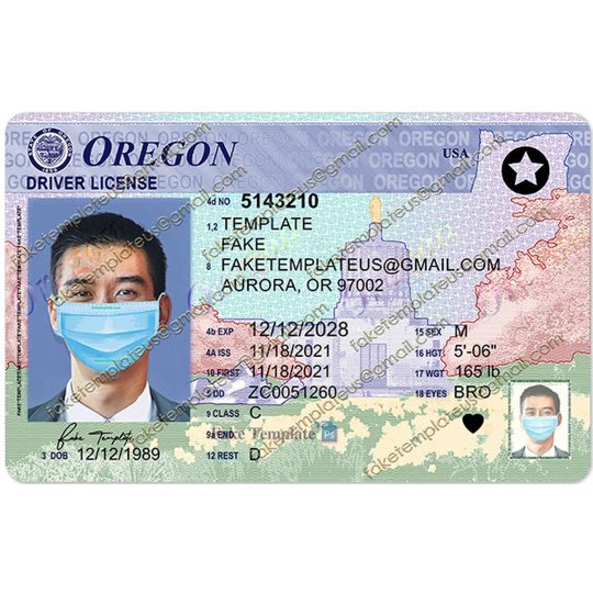 oregon driver license template