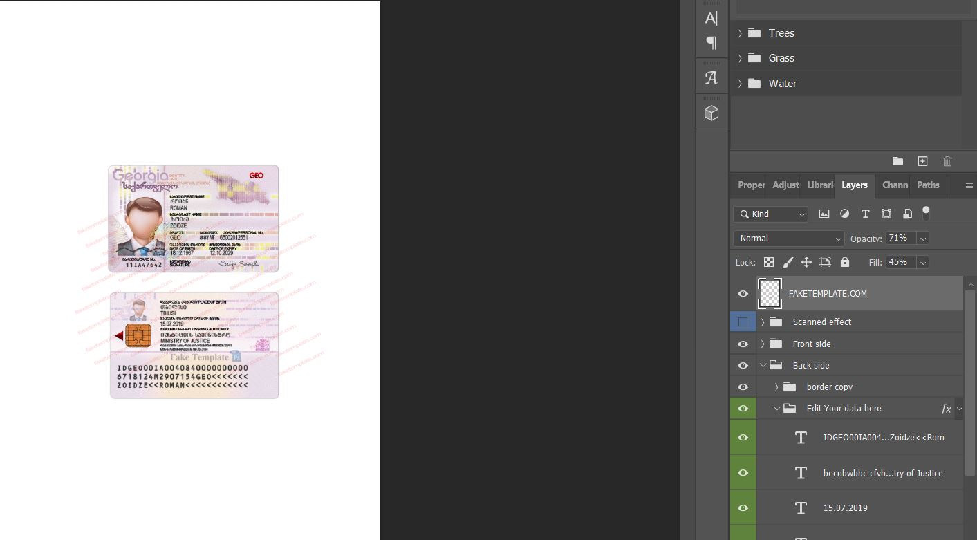 Georgia ID Card Template Psd - Fake Georgia ID Card - Fake Template