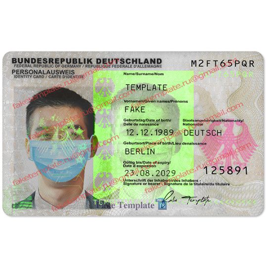 germany id card psd template