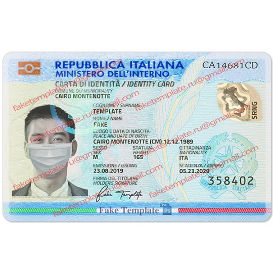 fake italian id card
