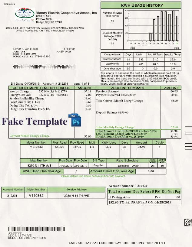 Kansas Utility Bill Psd Template kansas-utility-bill-psd-template-01