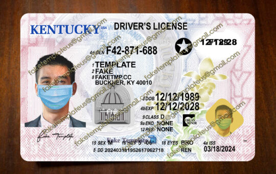 kentucky drivers license template
