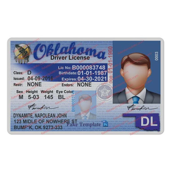 Oklahoma Driver License Template V1
