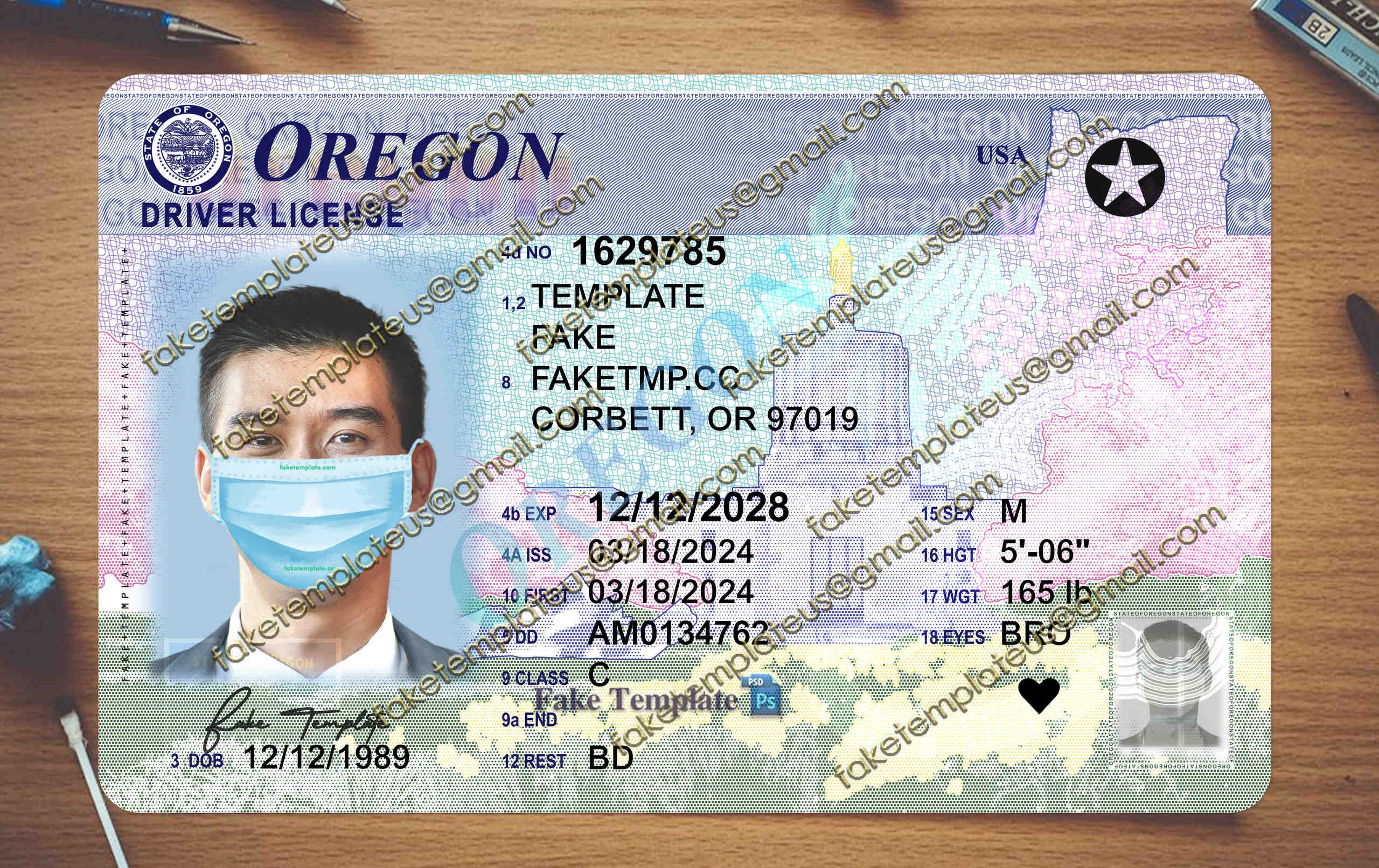 oregon drivers license template oregon drivers license template