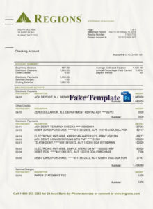 Regions Bank Statement Template