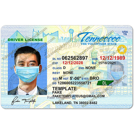free tennessee drivers license template
