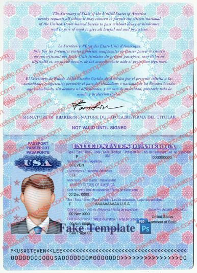 US Passport Psd Template V2