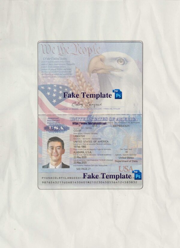 How to edit USA Passport Template Psd