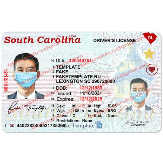 fake south carolina drivers license