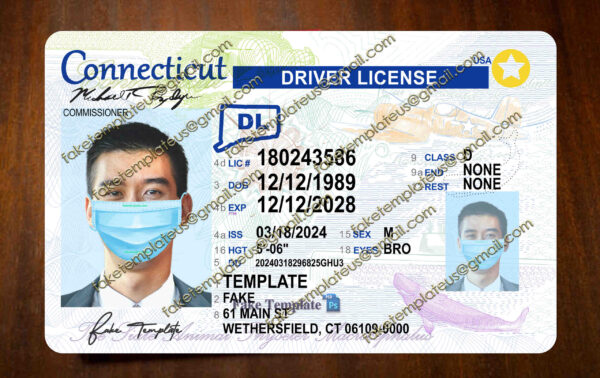 connecticut drivers license template