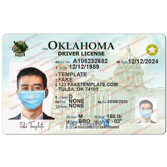 oklahoma drivers license template
