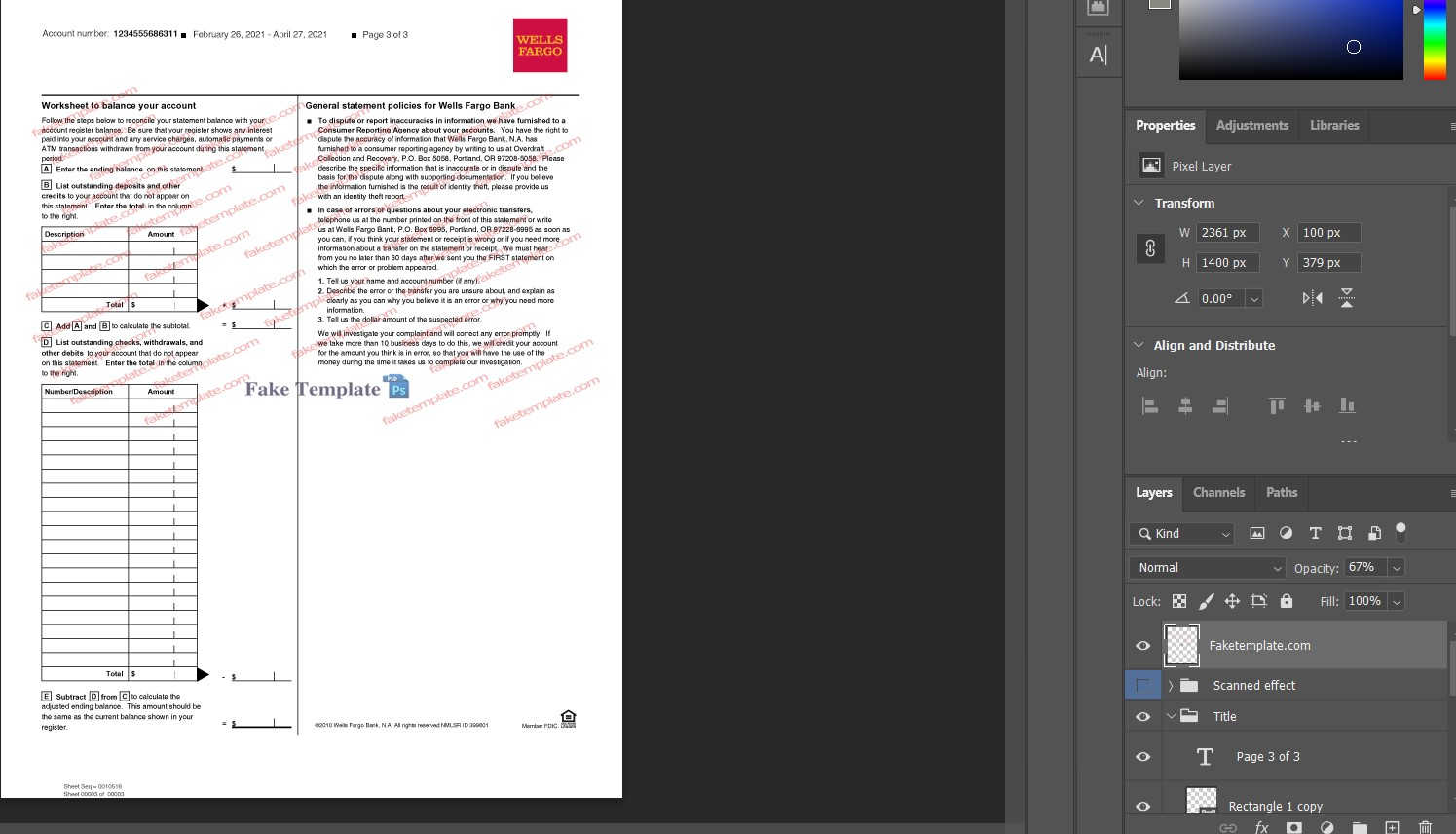 editable wells fargo bank statement template