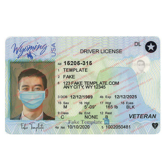 wyoming drivers license template