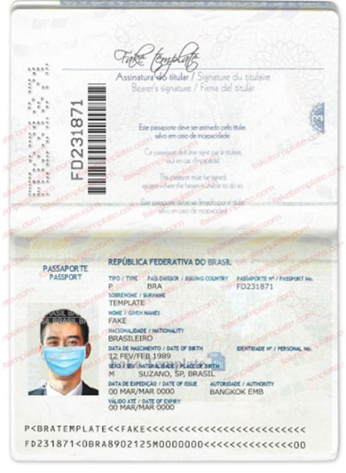 brazil passport psd