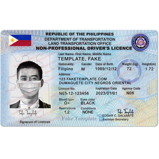 philippines drivers license template