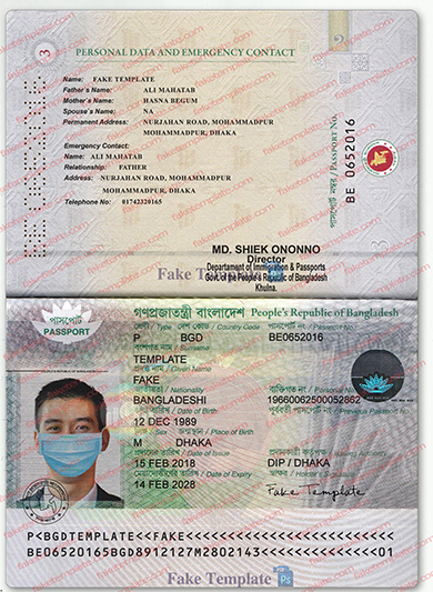 bangladesh passport template