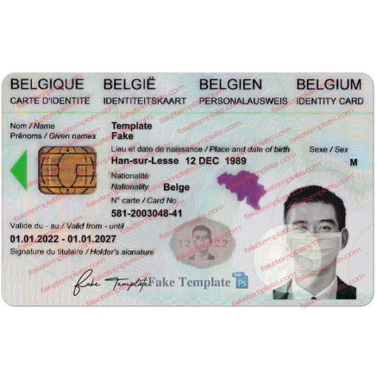 belgian identity card template