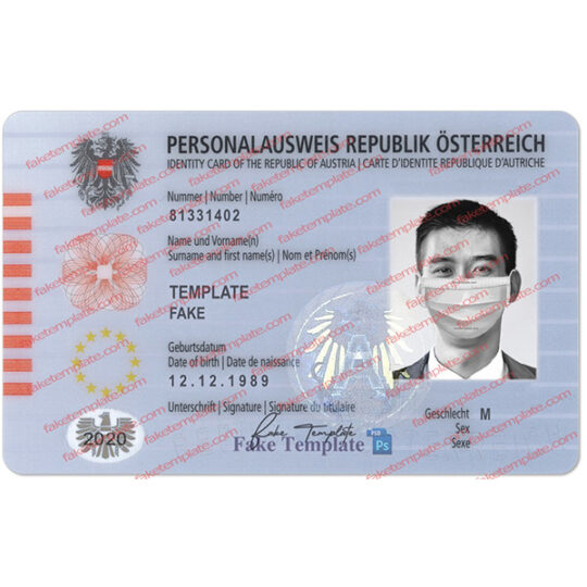 austrian id card template