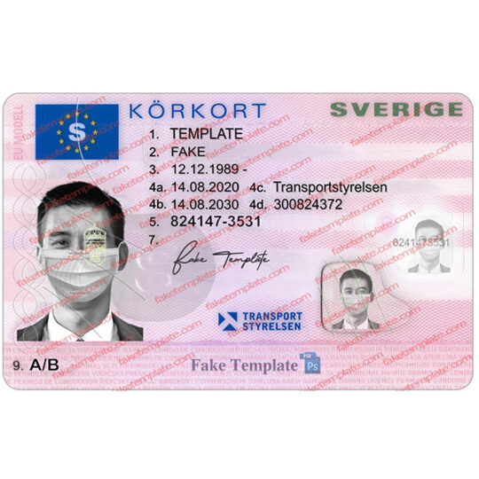 editable sweden drivers license