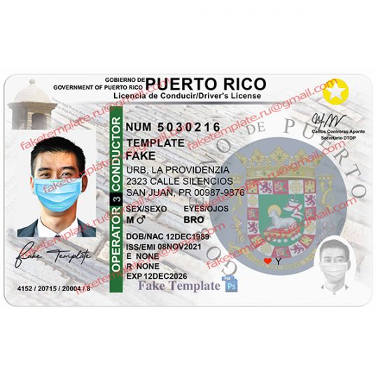 blank puerto rico driver license