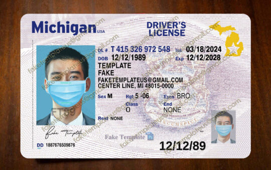 michigan drivers license template