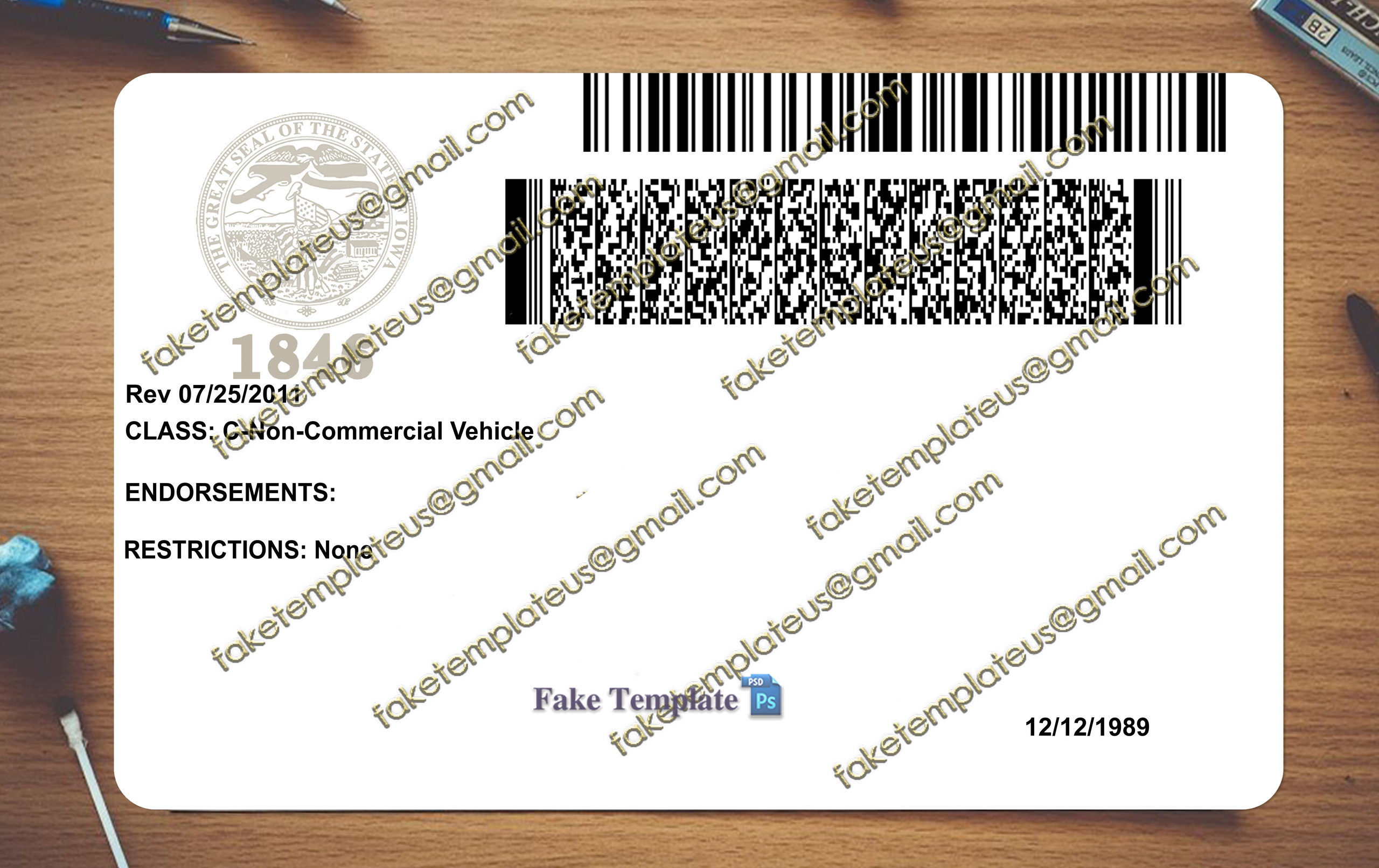 iowa driver license back