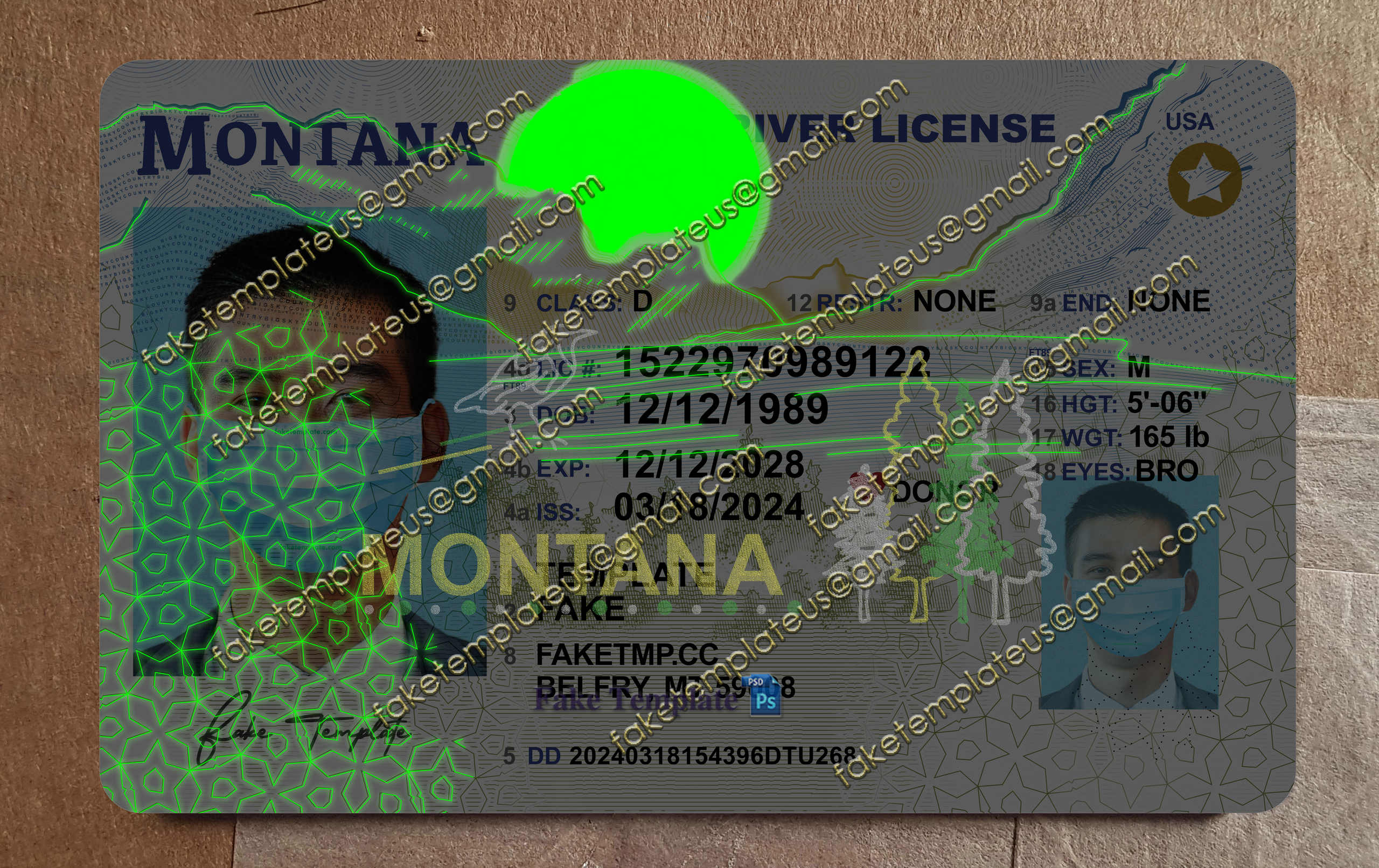 blank montana drivers license