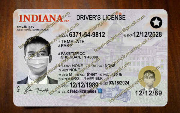 fake indiana drivers license