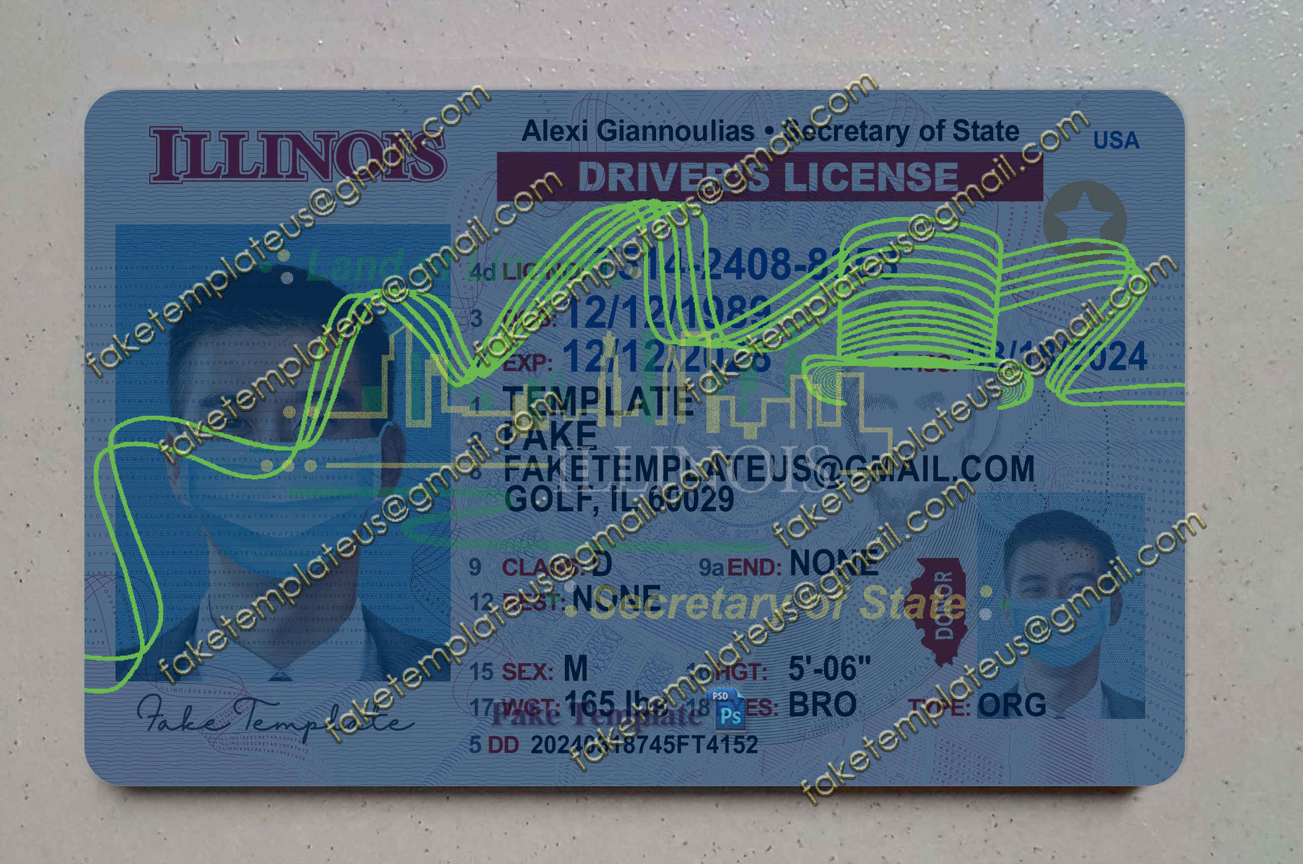 blank illinois drivers license blank illinois drivers license