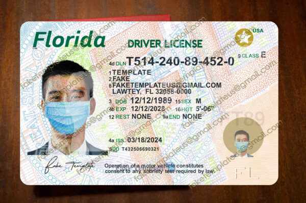 editable florida drivers license template