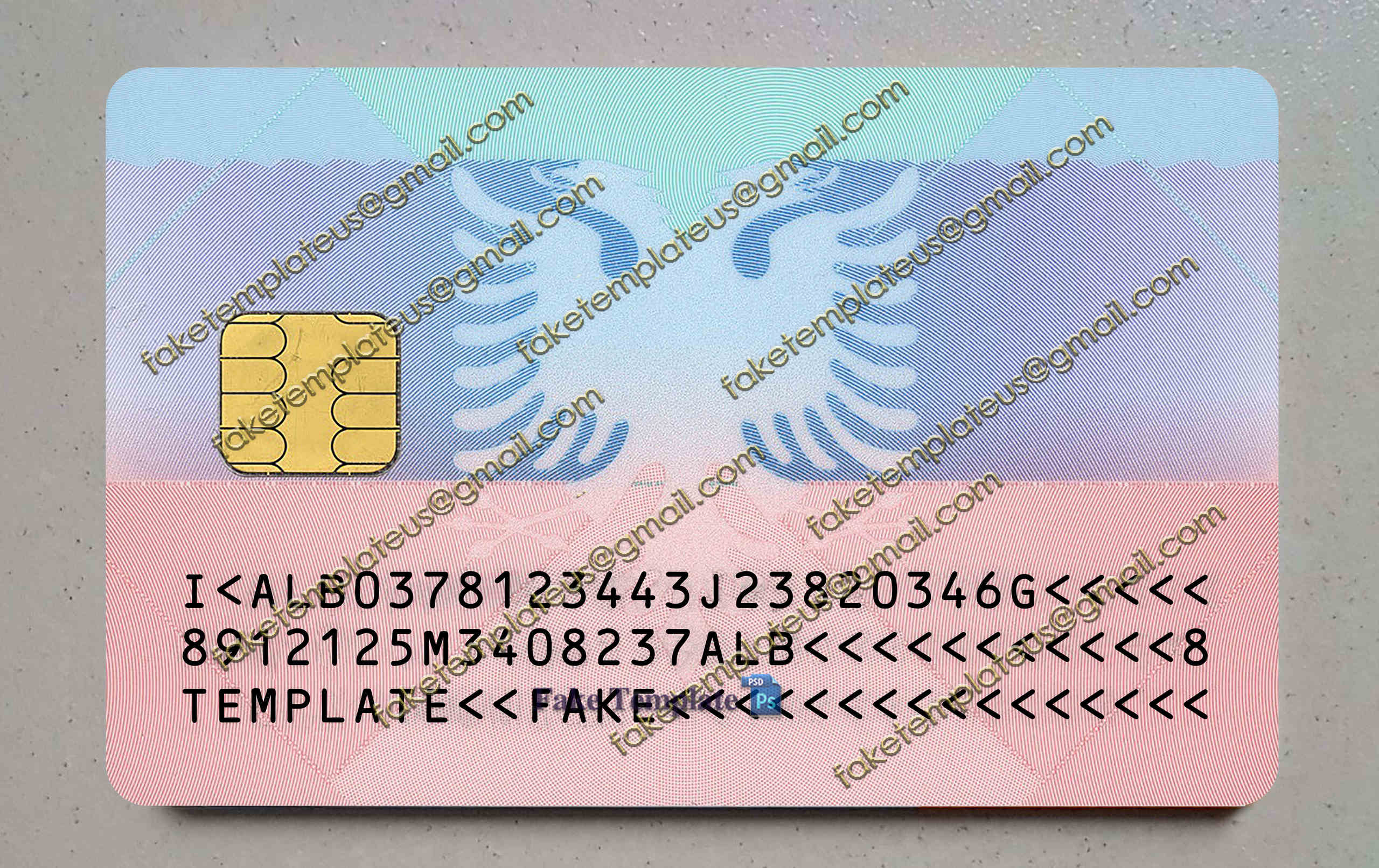 albania id card back albania id card back