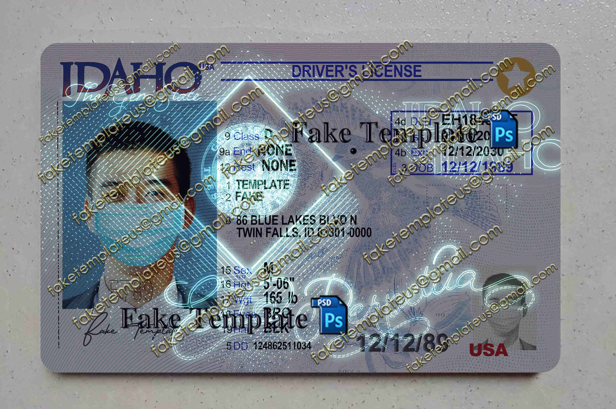 idaho driving licence template