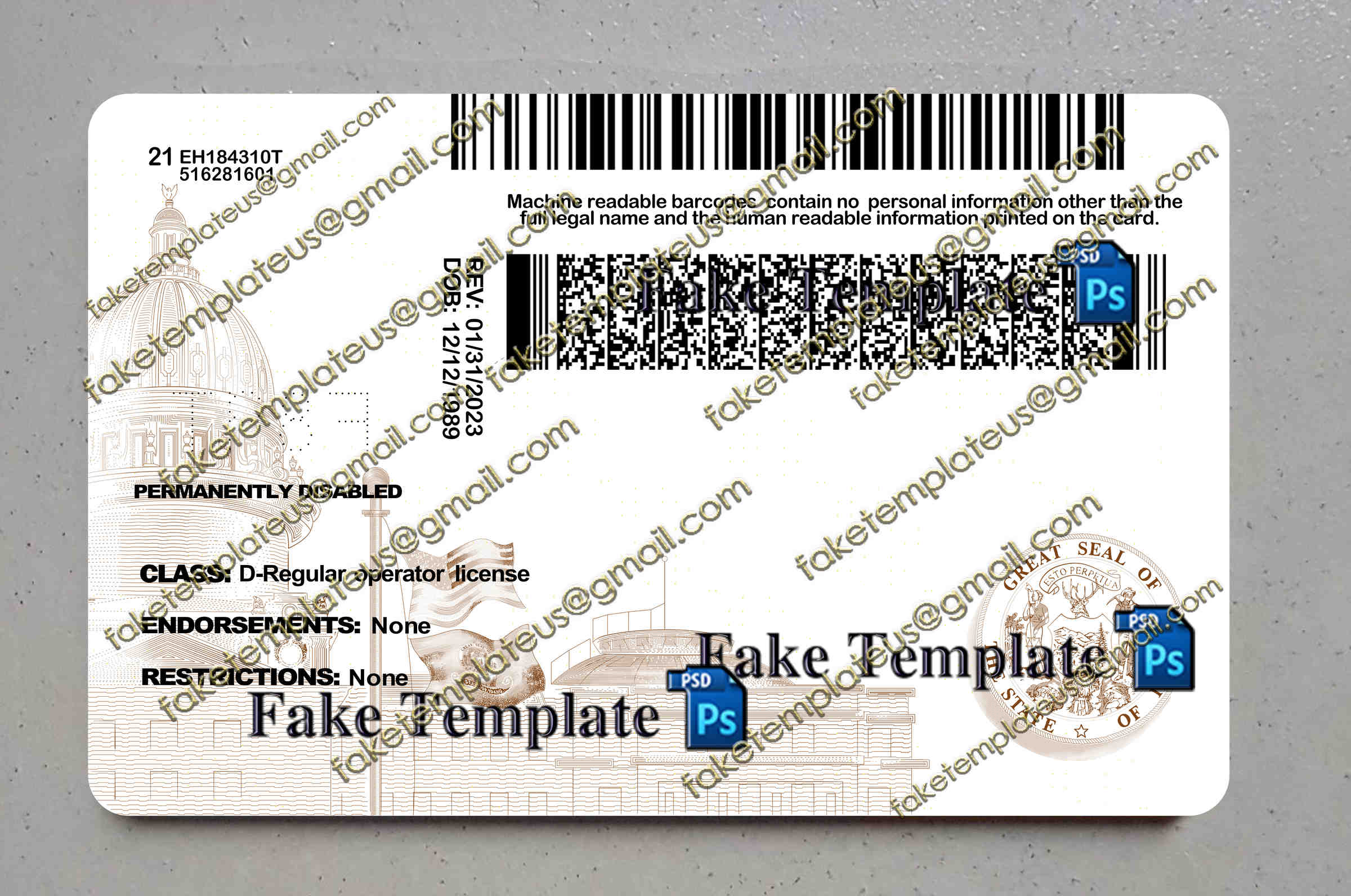 back of idaho drivers license