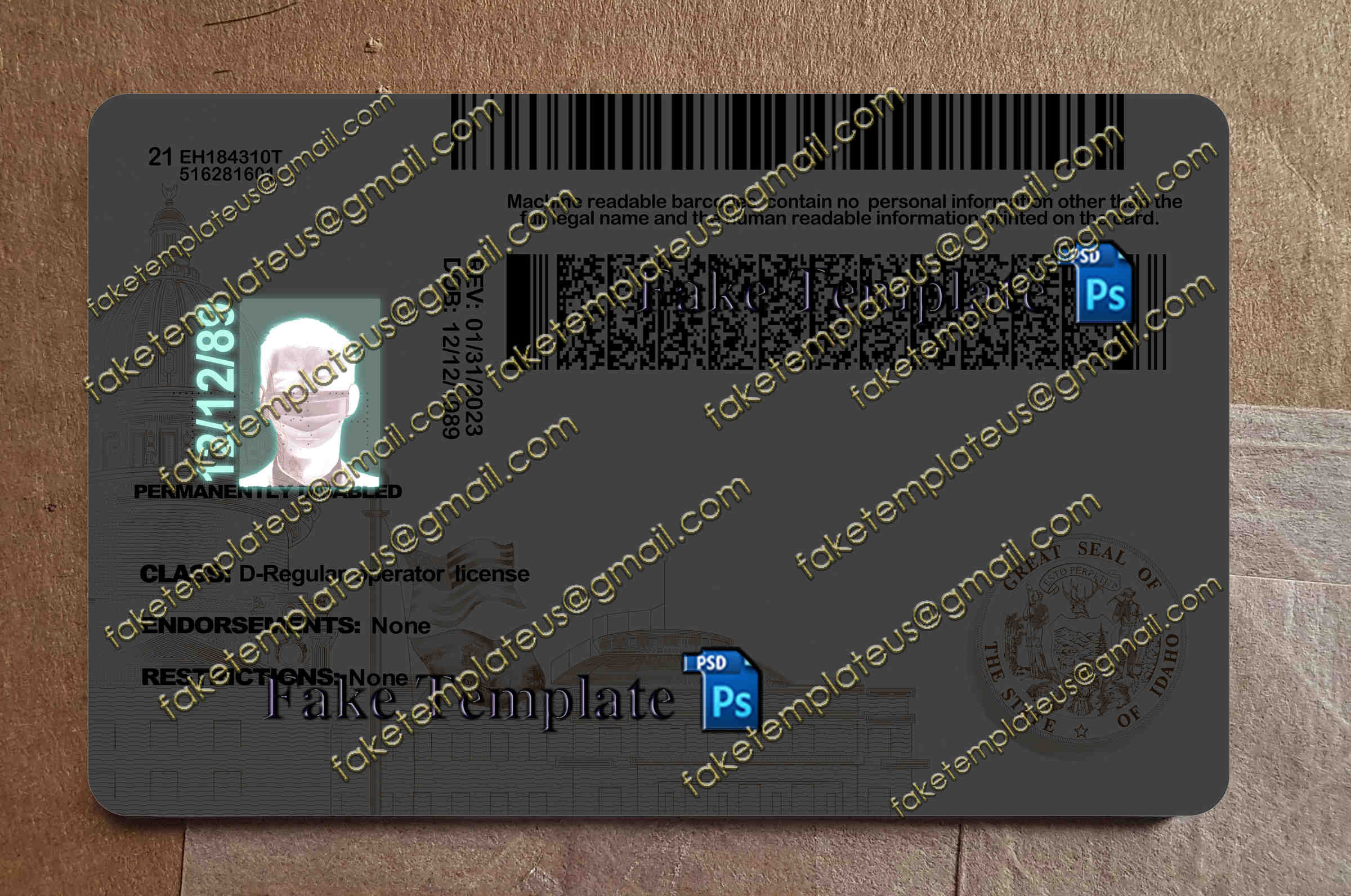 back of idaho driver's license